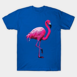 Pink Flamingo on Purple T-Shirt